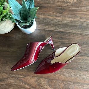 Nordstrom Red Patent Leather Mules 8.5